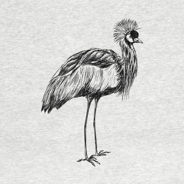 Crowned Crane Bird by rachelsfinelines